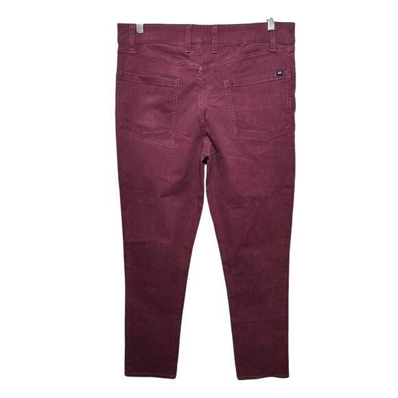 Gap Men's Straight Leg Flex Pants Burgundy (Size: 32 x 32) - Picture 2 of 7